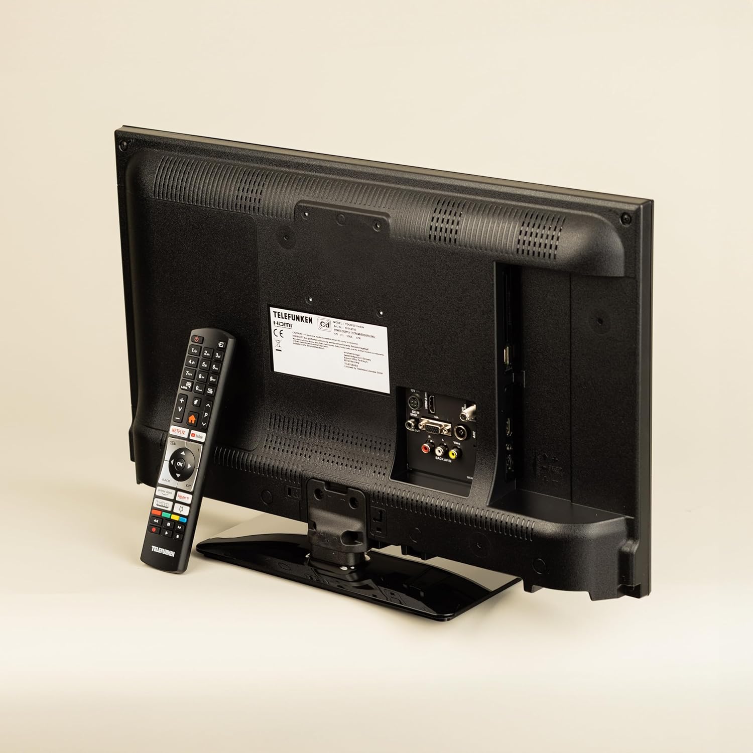 TELEFUNKEN T24X820 Mobile - HD Smart TV 24 Zoll / 60 cm, Triple-Tuner DVB-S2/T2/C (Kabel/Satellit/Terrestrisch) & Streaming, 12/230 Volt, Wi-Fi, HDMI für Wohnmobile/Wohnwagen/LKW/Boot & Zuhause