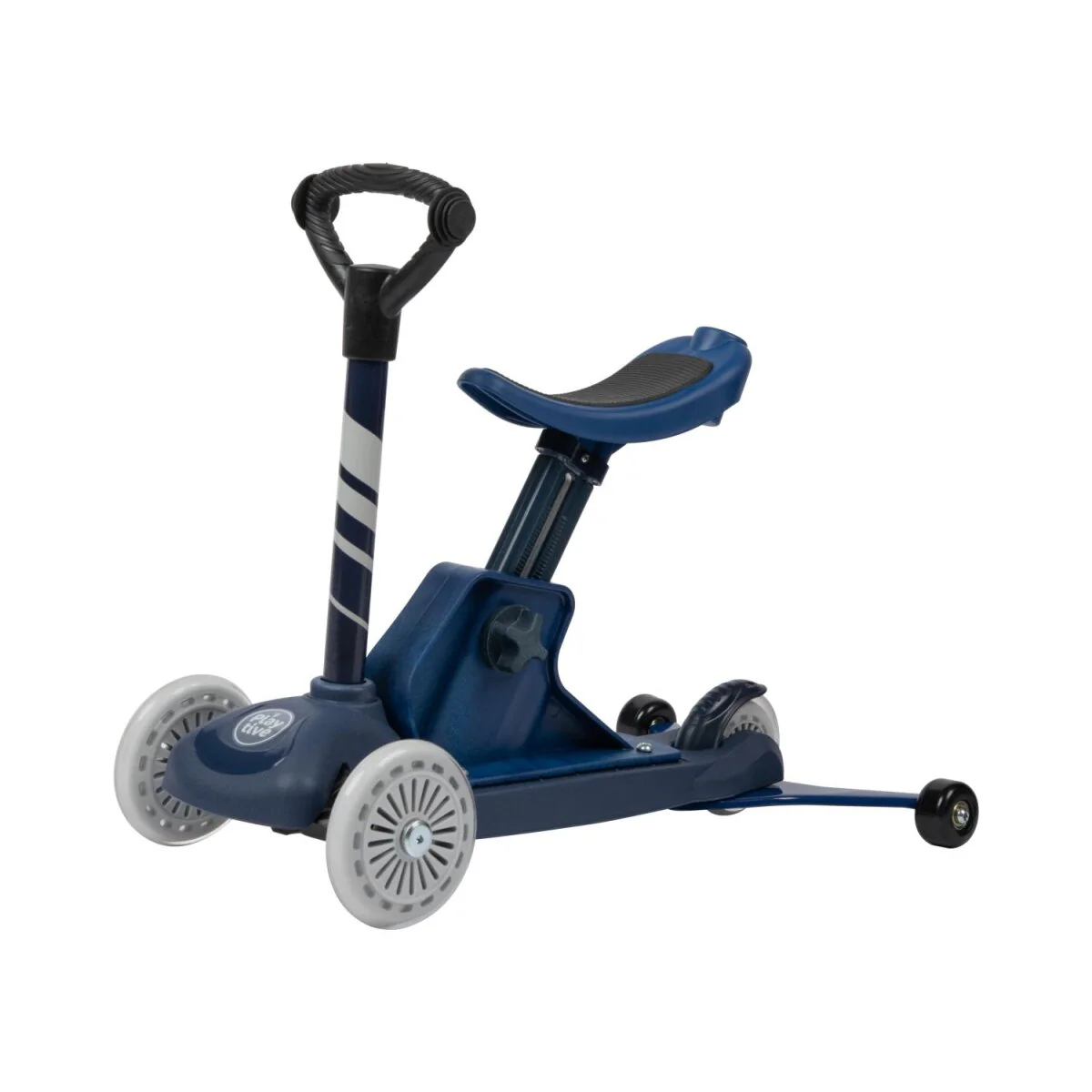 Playtive 4-in-1 driewielstep, met zijwieltjes (blauw) - B-keus, zo goed als nieuw