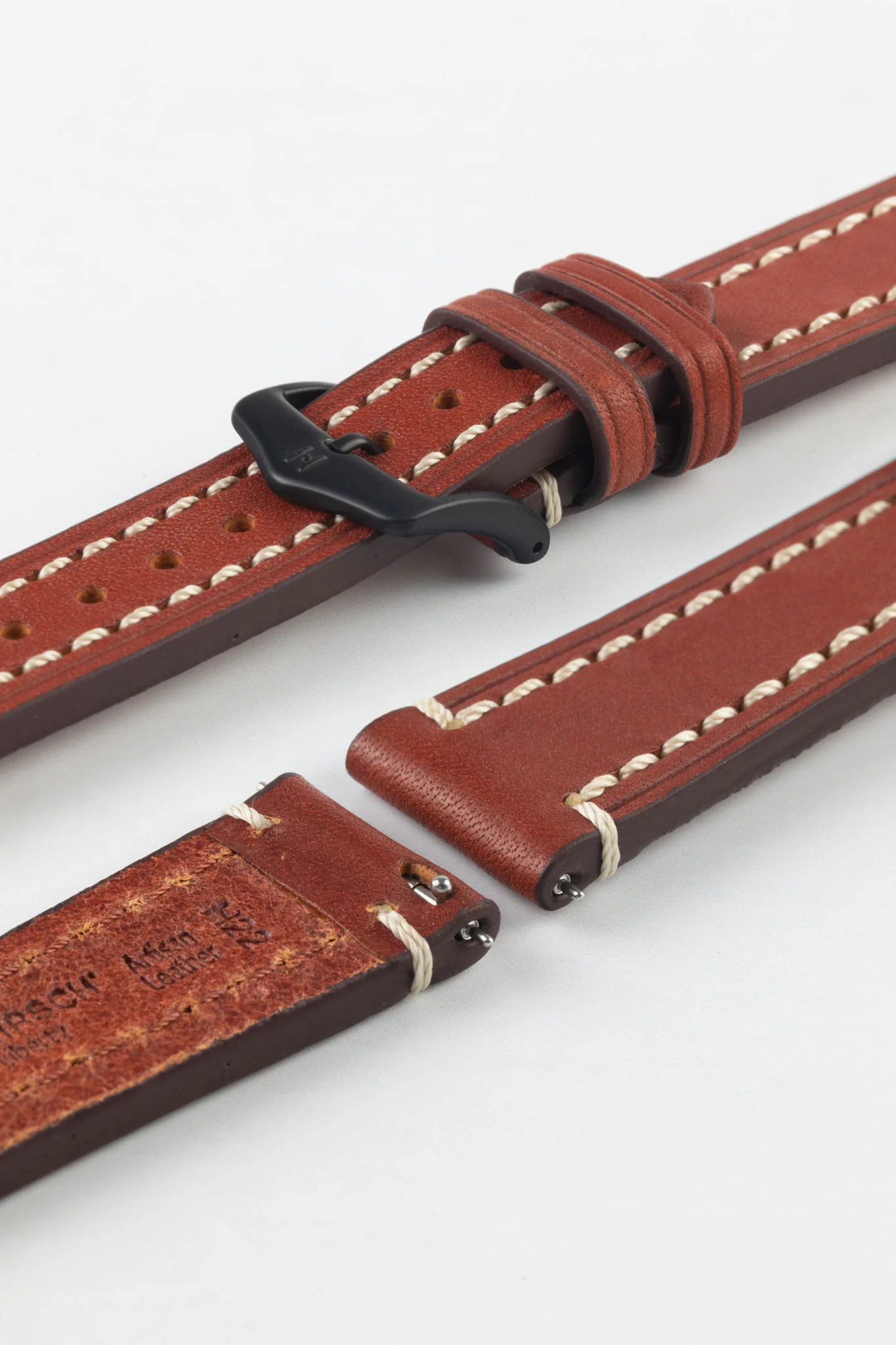 Hirsch LIBERTY Leather Watch Strap in GOLD BROWN
