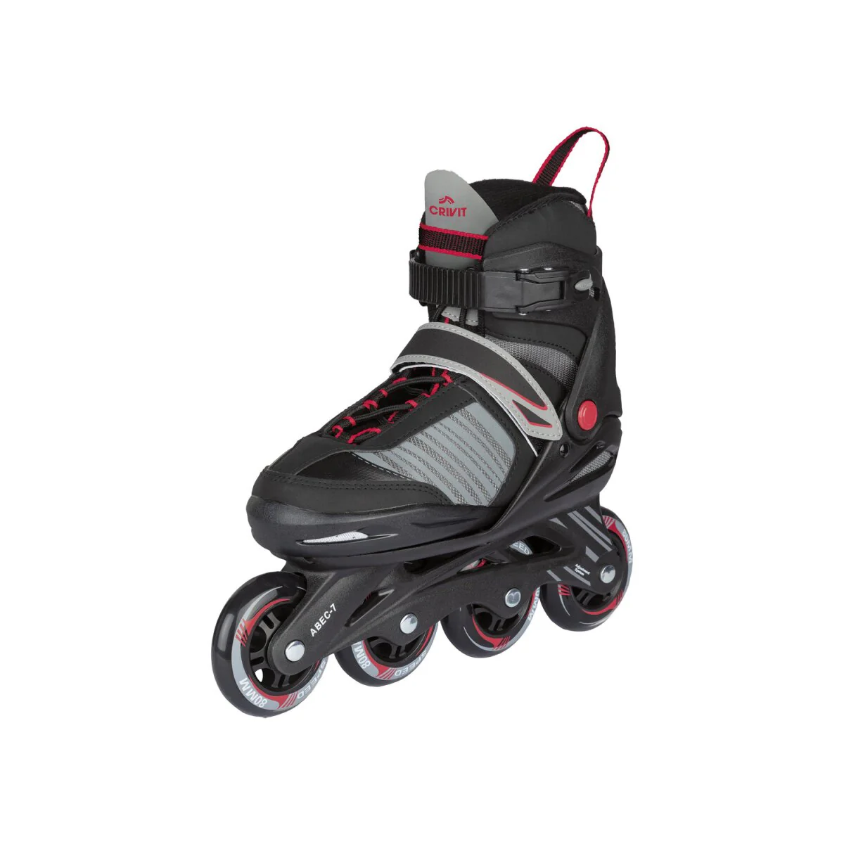 CRIVIT Inlineskates, gepatenteerde breedte- en lengteverstelling (zwart/rood) - B-keus zeer goed