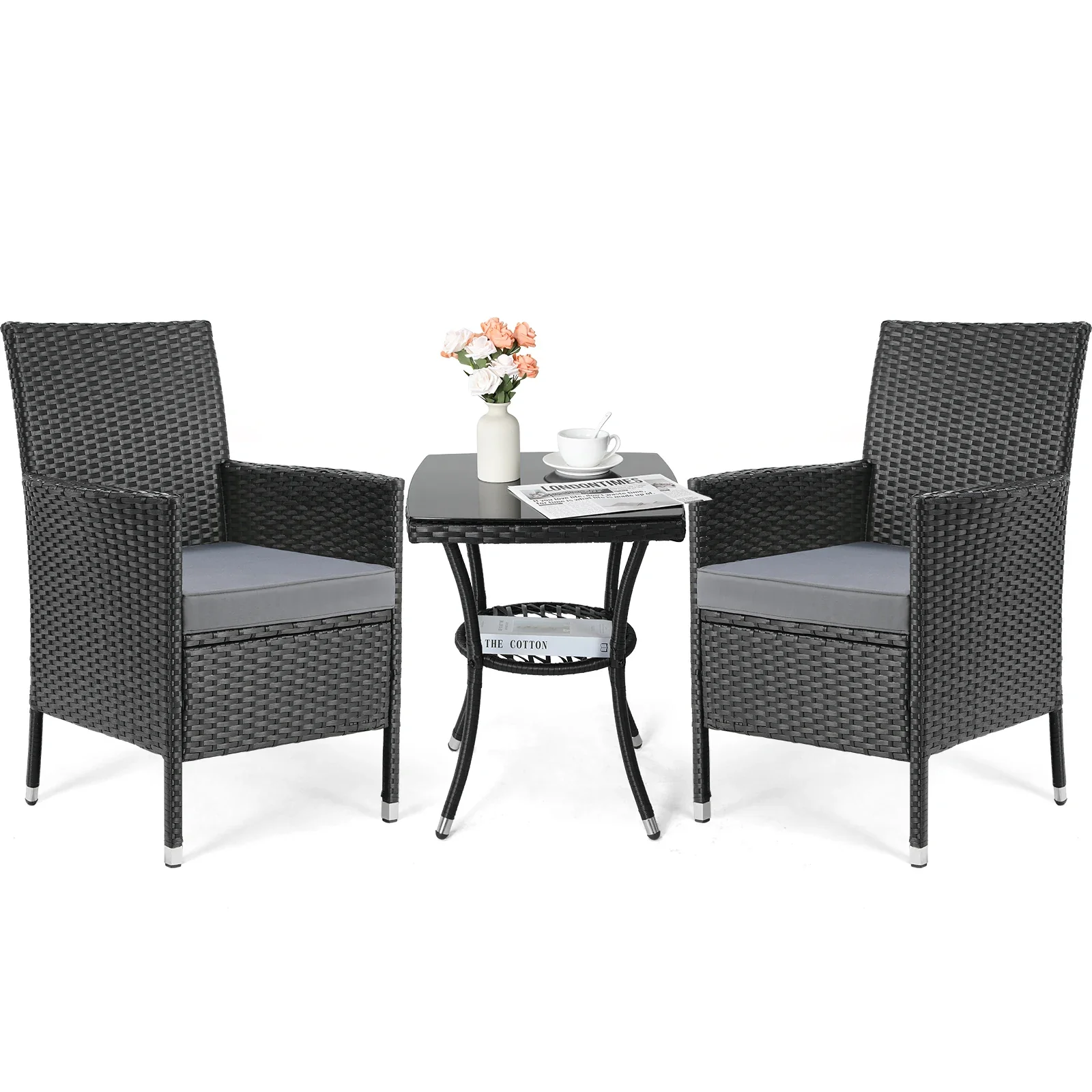 2025 3-delig rattan tuinmeubelset �C stijlvolle zithoek voor balkon, terras & tuin