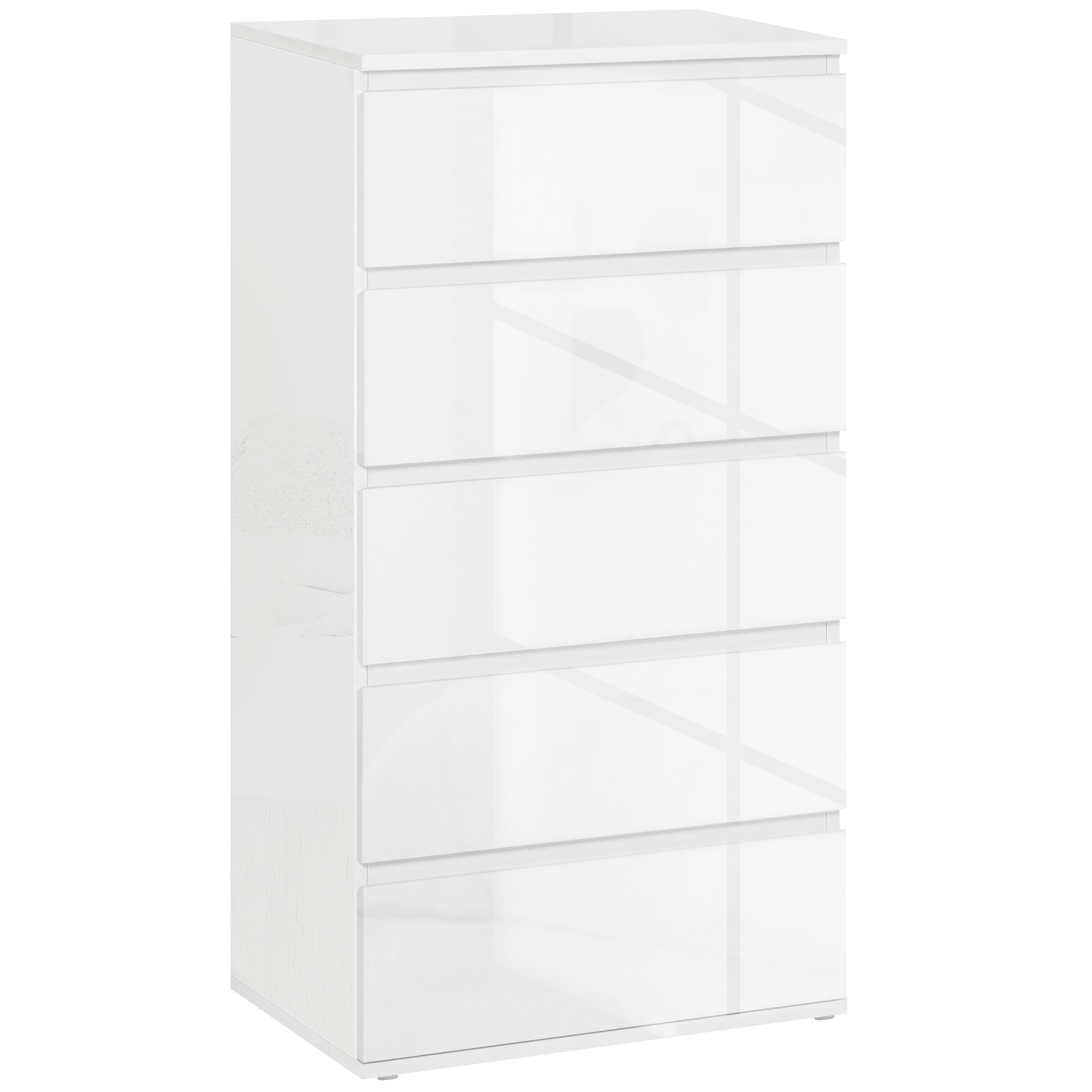 Ladekast Sideboard met 5 Laden, 55 cm x 34 cm x 100 cm, Wit