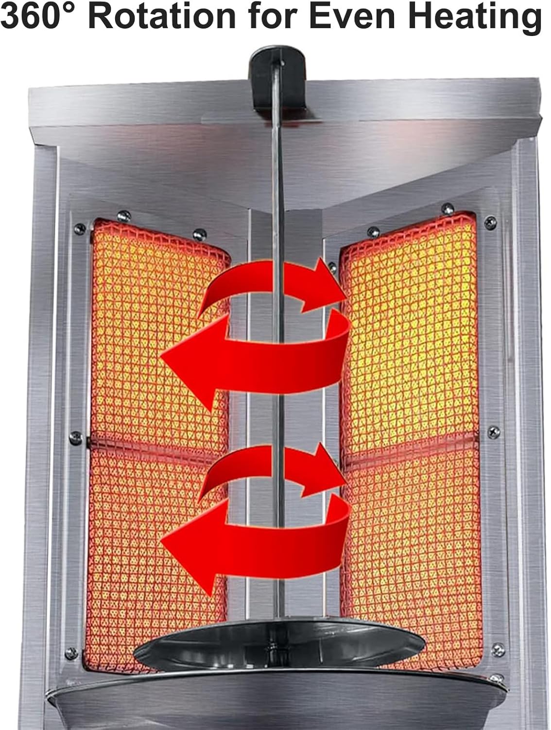 Gasgrillmaschine, Döner-Kebab-Maschine mit 2 Brennern, Fleischbratmaschine für den gewerblichen und privaten Gebrauch, Vertikaler Hähnchendrehspieß