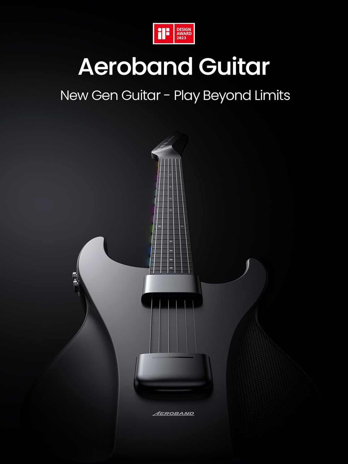 AeroBand Gitarrenlose Akustik-Elektro-Reisegitarre, tragbare stille Gitarre mit abnehmbarem Griffbrett, smarte Gitarre für Anfänger, Erwachsene, Teenager, Geschenk