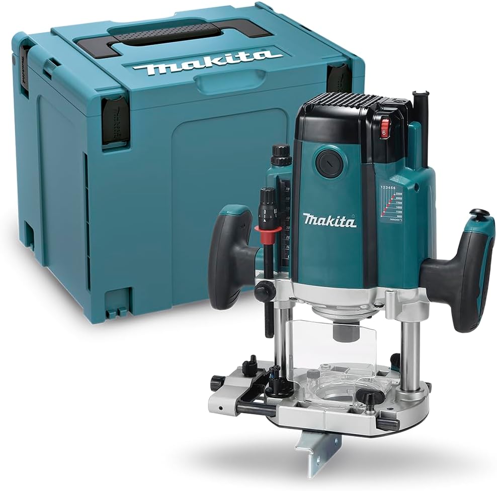 Fräsmaschine 6/8/12 mm, 2.300 W, mit Bremse + MacPAC