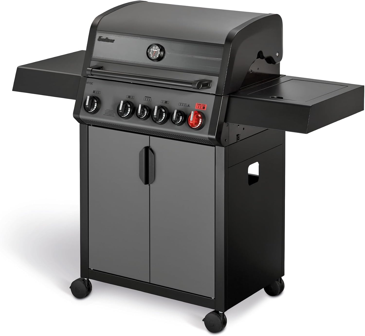 Enders® Gasgrill Hyde 4 SIKR Turbo inkl. Thermometer, 4-Brenner aus Edelstahl für kraftvolles direktes und indirektes Grillen, 800 °C TURBO ZONE, SWITCH GRID, Infarot-Backburner und Seitenkocher