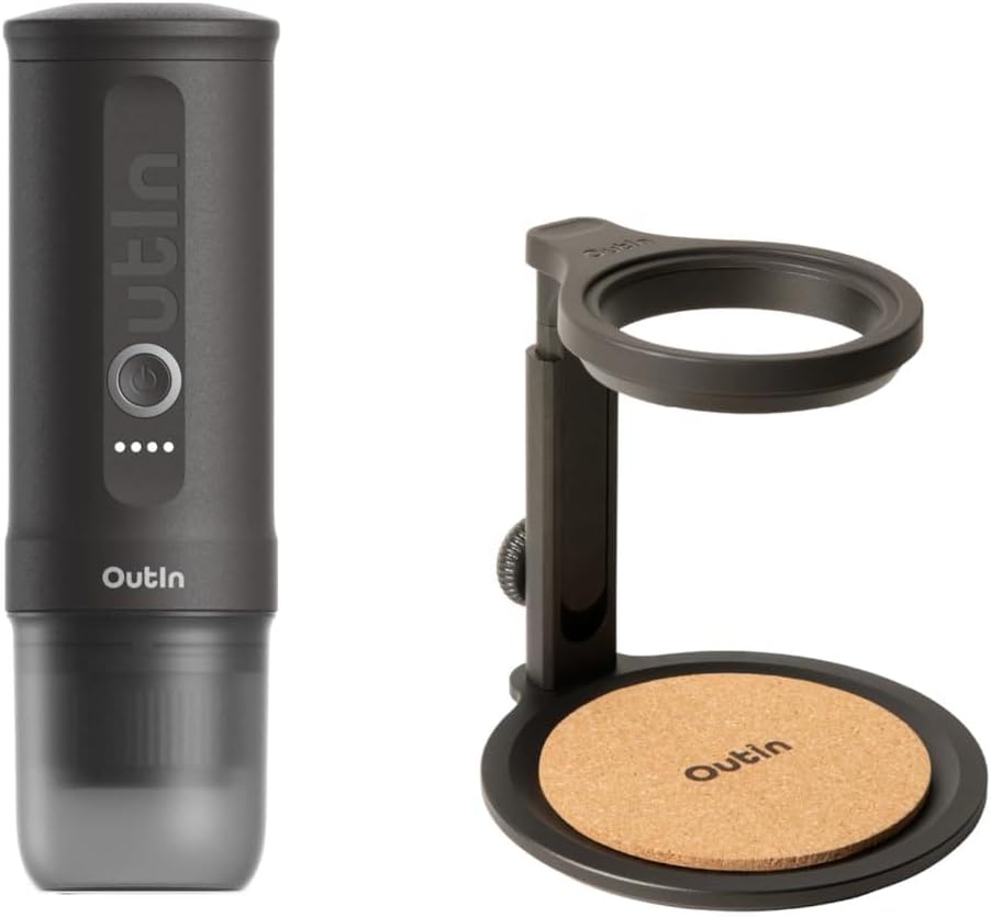 OutIn Nano Tragbare Espressomaschine und abnehmbarer Ständer im Set