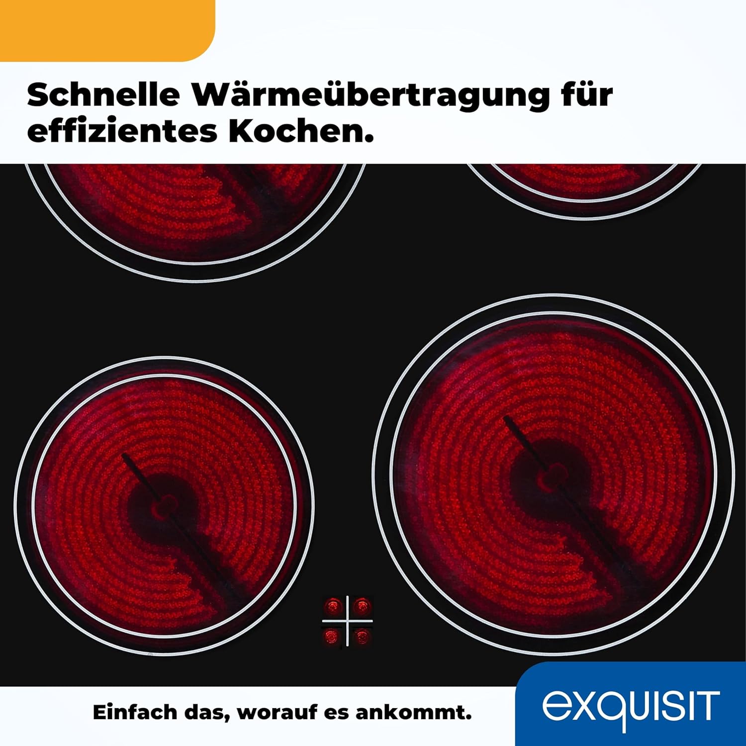 Exquisit Standherd, Standherd 50cm mit Glaskeramik Kochfeld, Ober- / Unterhitze, Backofen mit Umluft & Grill, Elektroherd freistehend 50 cm weiß, ECM 5-4-1