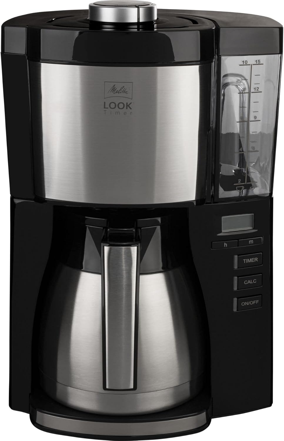 Melitta Look Timer - Filterkaffeemaschine - Thermokanne - Timer Funktion - Tropfstopp - 10 Tassen - Schwarz (1025-18)