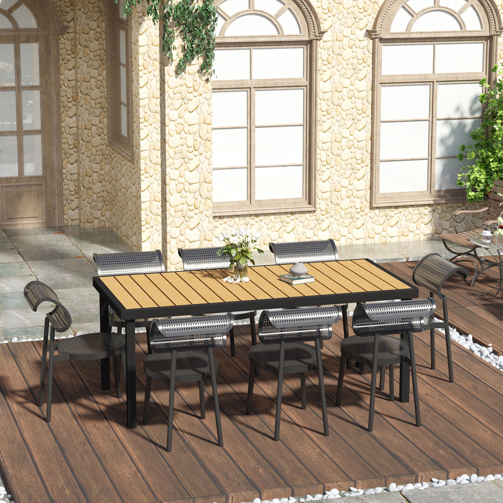 tuintafel voor 8 personen, aluminium 190c mx 90cm x 74cm