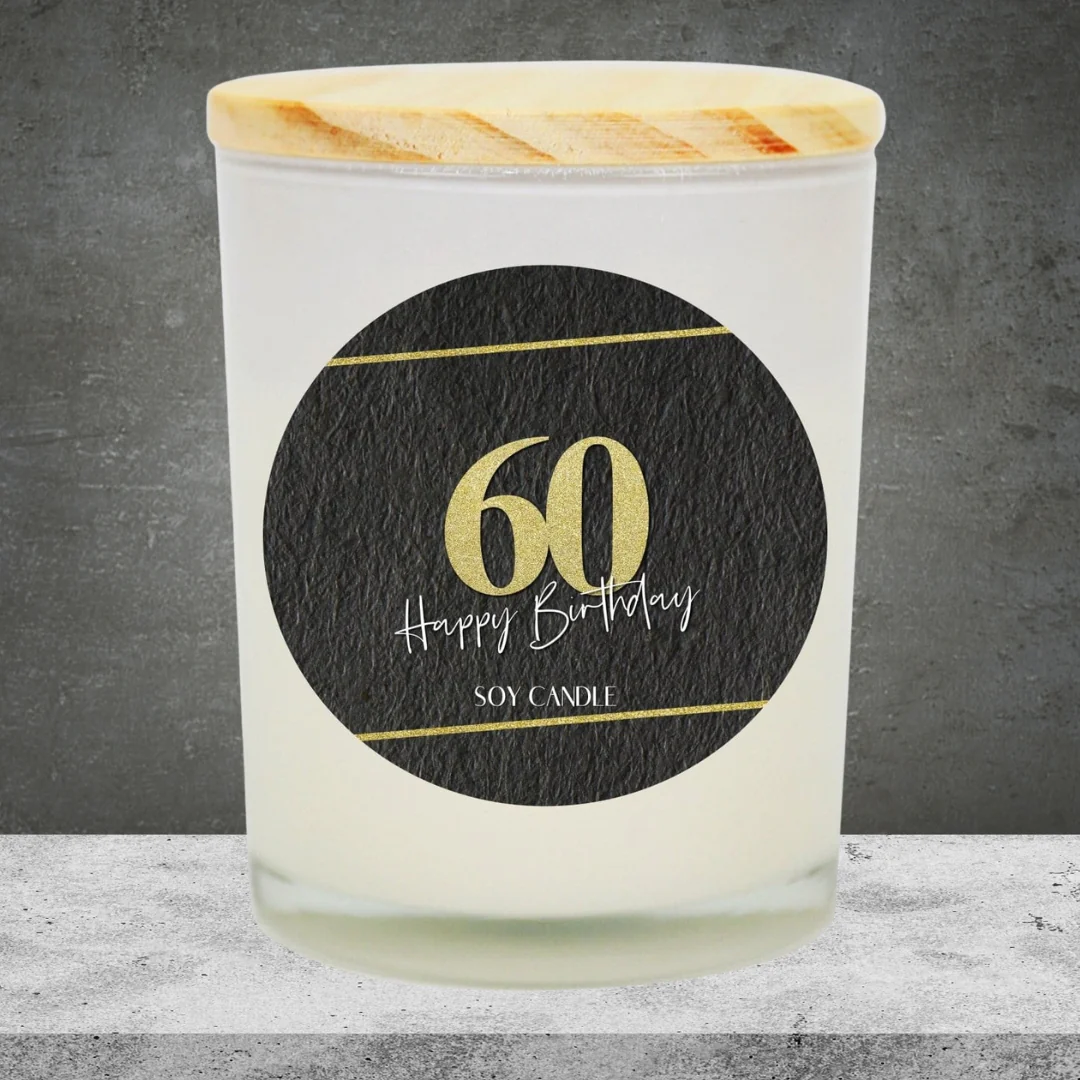 60th Birthday Soy Candle