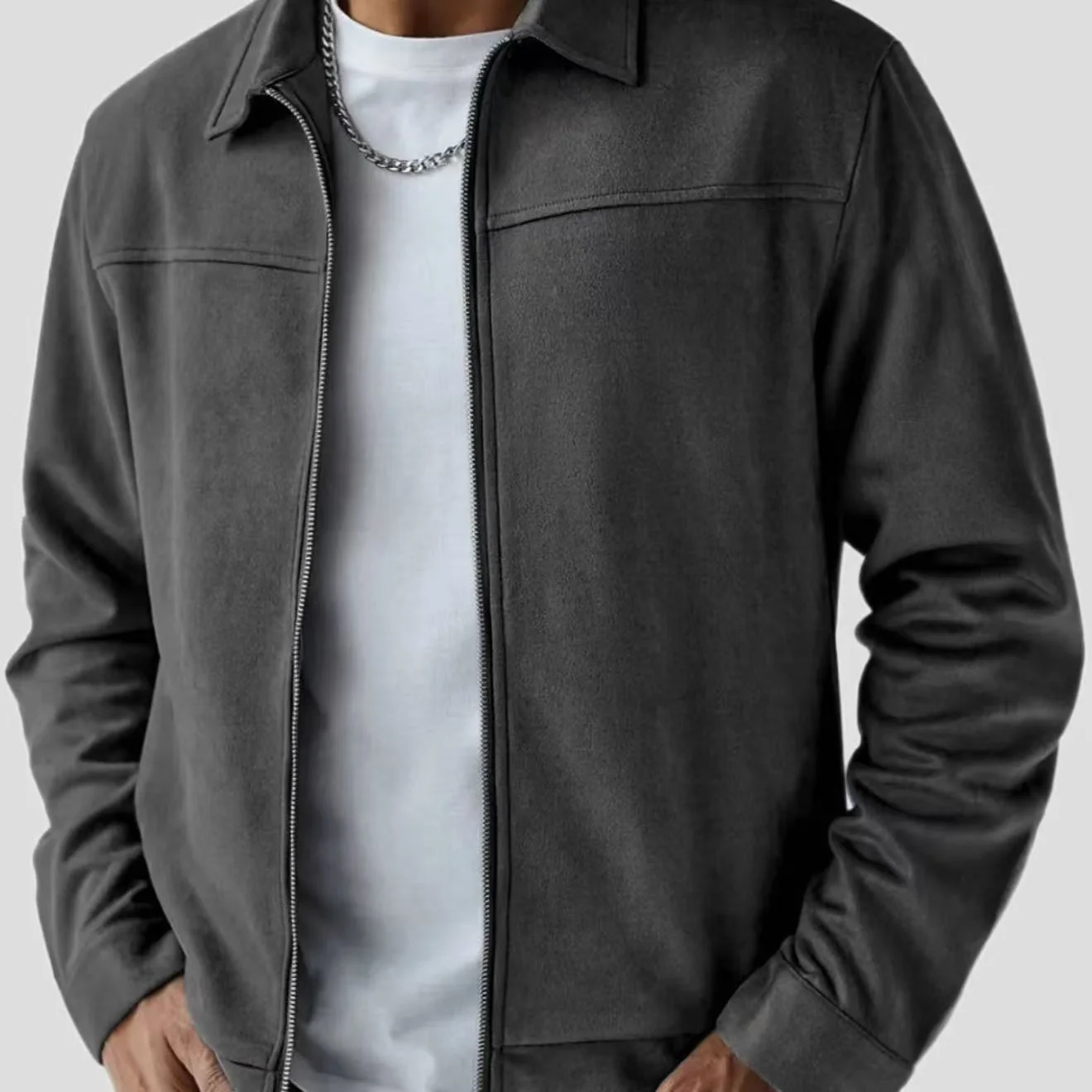 Bomberjacke in Wildleder-Optik mit Seitentaschen f��r Herren
