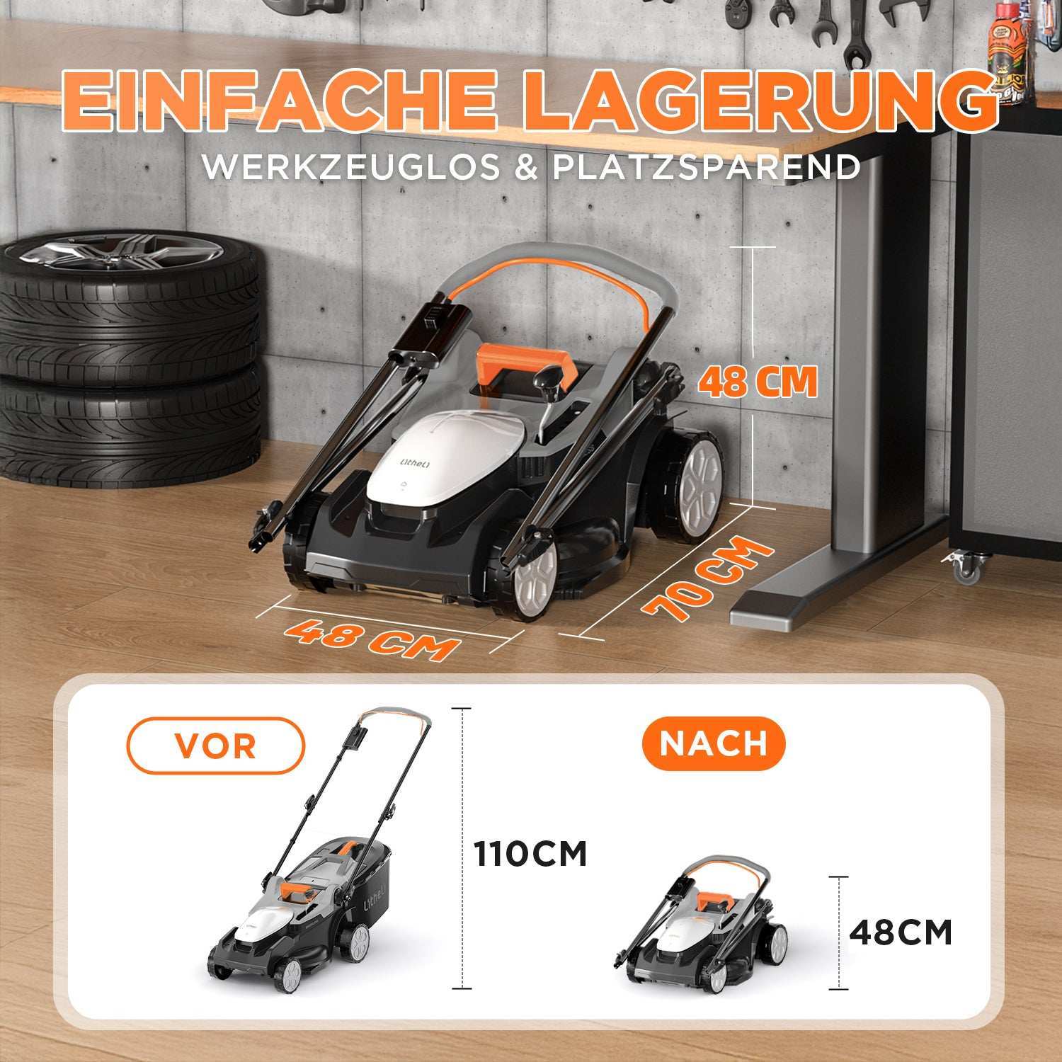 Handy+ U20 2 * 20V 37 cm Draadloze Grasmaaier | Inclusief 2 * 4,0 Ah SE-accu��s | Moeiteloos maaien van gazons tot 300 m2