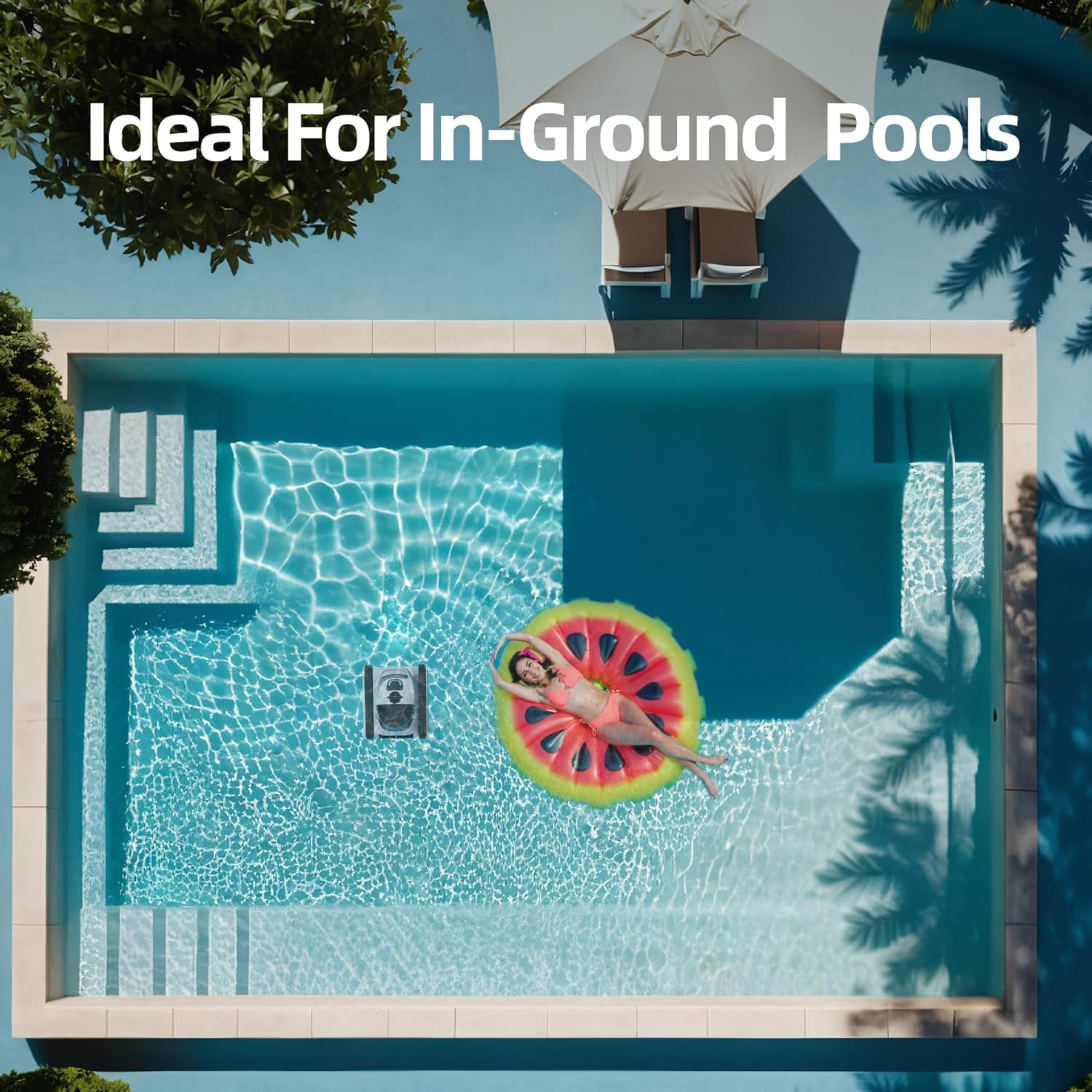 Crab Kabelloser Roboter-Poolsauger, Wandklettern, automatischer Poolreiniger, geeignet für Wände und Böden von 150 m² großen Pools