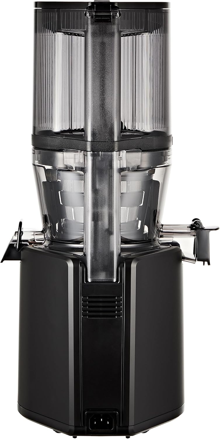 HUROM | Entsafter Gemüse und Obst | Slow Juicer | H320N | Elektrische Kaltpresse | Ruhiger Motor | Leicht zu Reinigen | mit groem Behlter und Siebfilter 2L | 200 Watt | BPA Frei | Schwarz