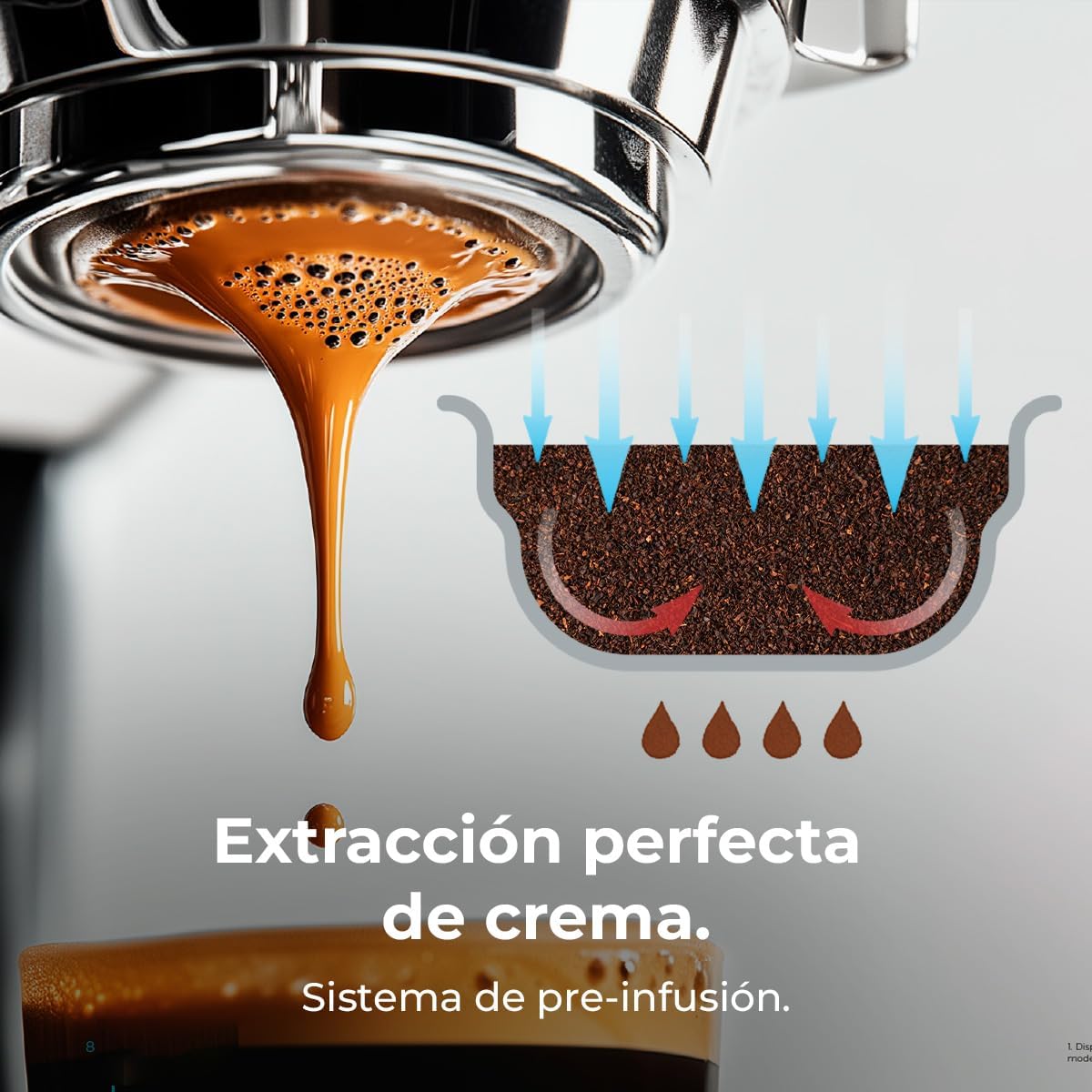 Cecotec Espresso-Kaffeemaschine Barista Baristeo Intima, professionelle Barista-Espressomaschine, Vorbrüh-System, 15 Bar Pumpe, einfaches Befüllen, 1,7L Wassertank und Tassenwärmer