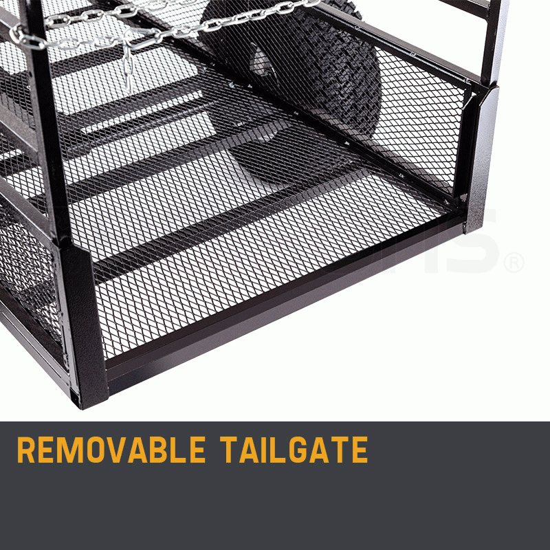 PLANTCRAFT Towed Steel Mesh Dump Cart Garden ATV Mower Trailer Tray 1250lbs