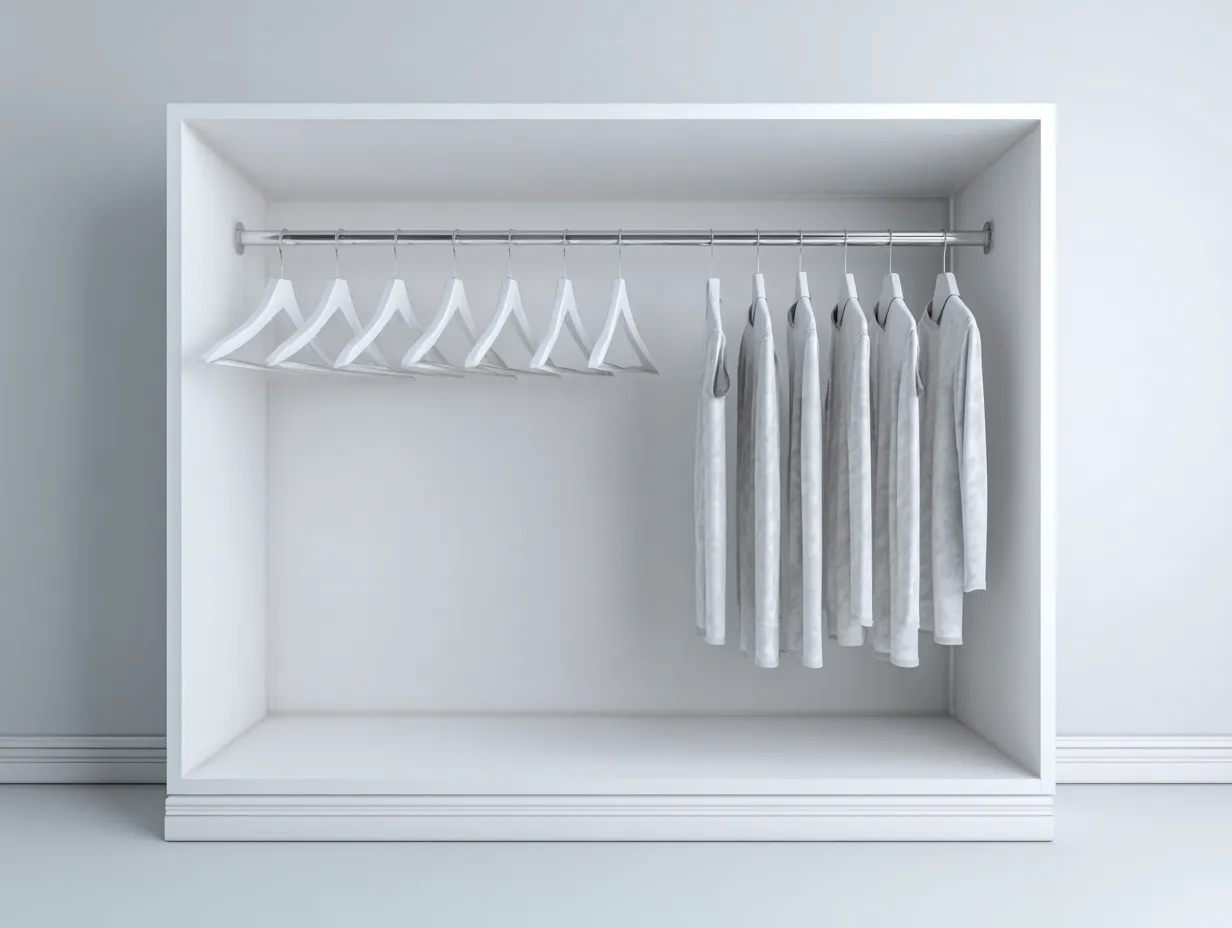 Kleiderschrank-Holzwerkstoff-Metall-162x60x202 cm-Weiß-Modern