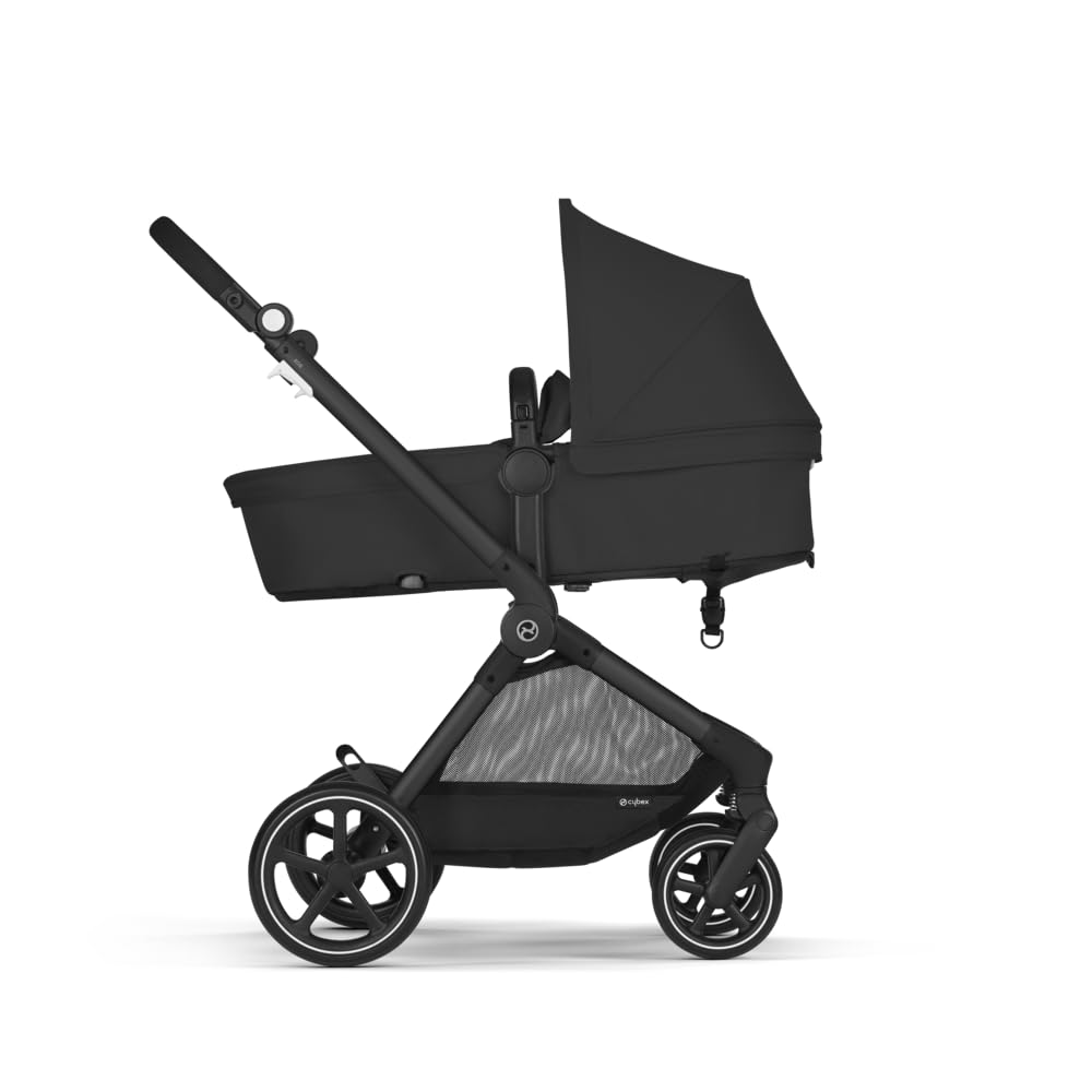 CYBEX Gold Kinderwagen EOS Lux 2-in-1, Reisesystem, Ab Geburt bis 22 kg (ca. 4 Jahre), Moon Black