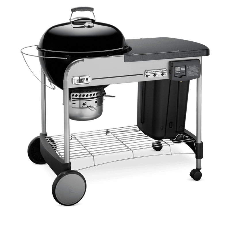 Weber Performer Deluxe 22    Black Charcoal Grill with Gas Ignition and Gourmet BBQ System