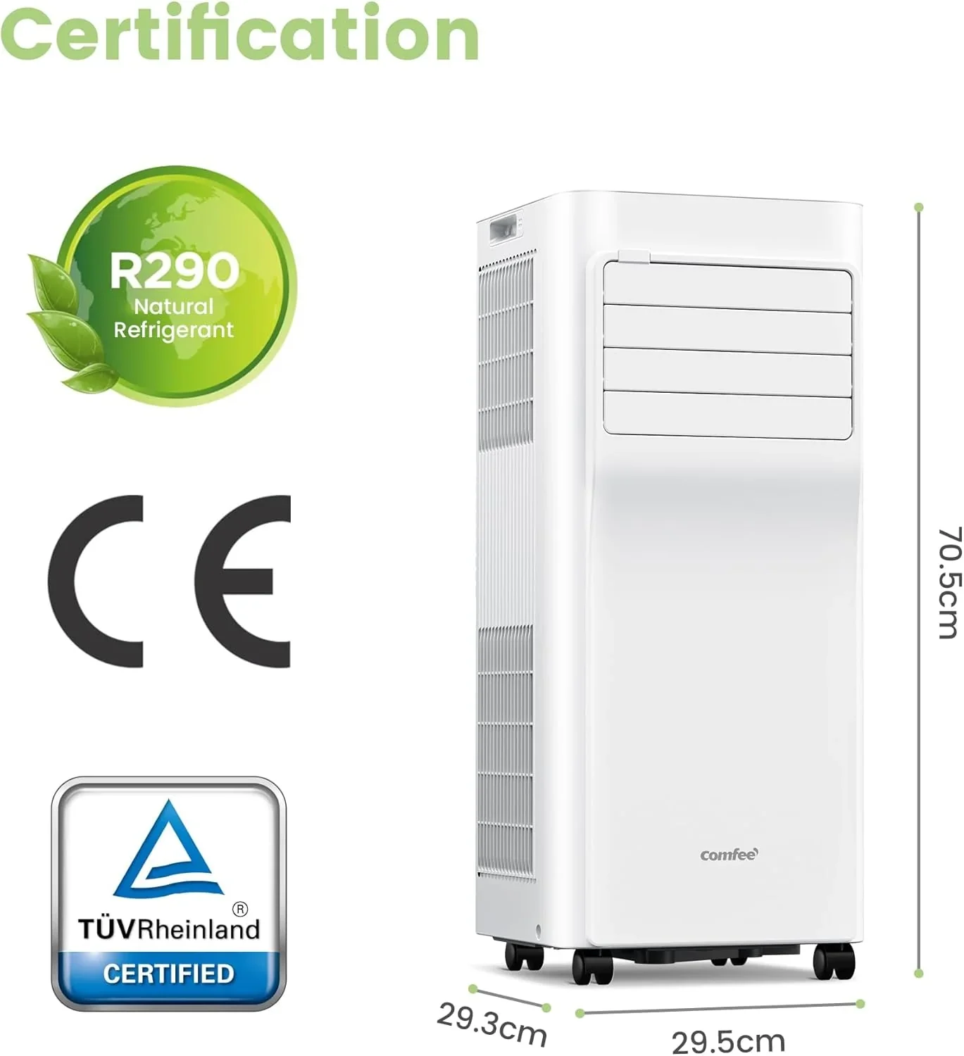 Comfee Mobiles Klimagert Easy Cool 2.0, 7000 BTU 2,0kW, K��hlen&Ventilieren&Entfeuchten, Raumgre bis 68m(25�O), APP-Steuerung/Alexa/Google Home/IFTTT, Mobile Klimaanlage mit Abluftschlauch
