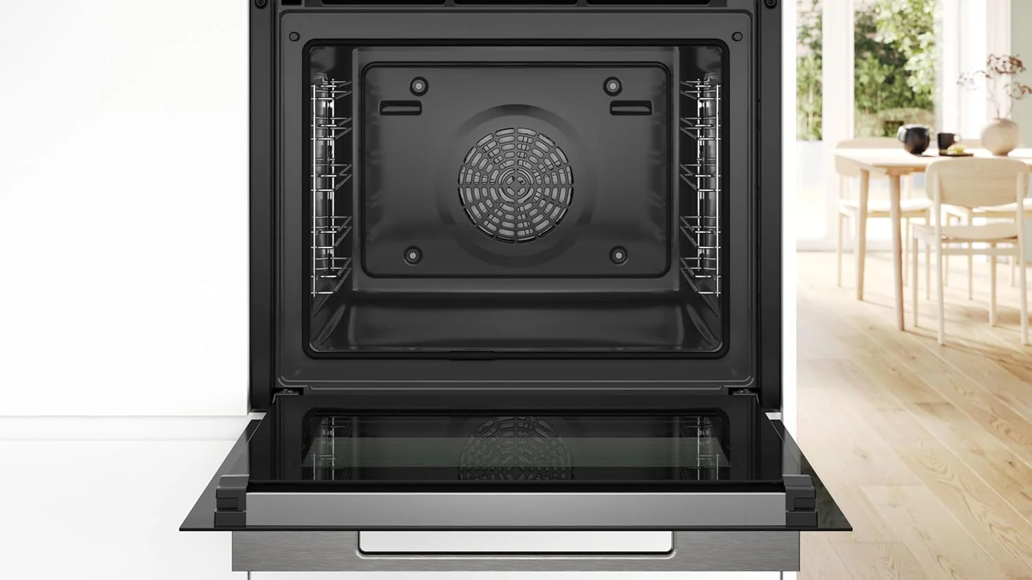 Bosch HMG7361B1, Serie 8 smarter Einbau-Backofen mit Mikrowellenfunktion, 60 x 60 cm, Made in Germany, Schwarz, Air Fry, Digitaler Bedienring, Touchdisplay, Automatikprogramme, Reinigungsunterst��tzung
