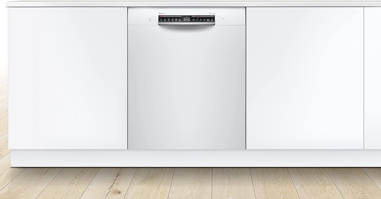 Bosch SMU4HCW48E Serie 4 Smarter Geschirrspüler Unterbau, 60 cm breit, Besteckschublade, Made in Germany, Silence Programm besonders leise, Extra Trocknen auf Knopfdruck
