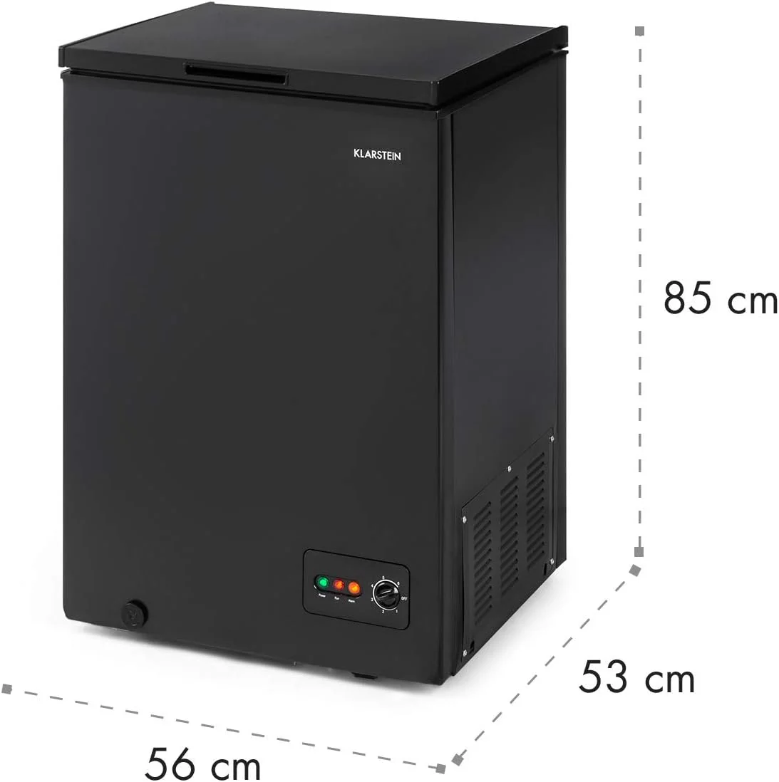 Klarstein Arcon Congelador Pequeño Vertical Portatil, Mini Congelador Silencioso Casa y Oficina, Congeladores Capacidad 99 l. con Cesta, Arcón Freezer con Ruedas de Bajo Consumo para Alimentos