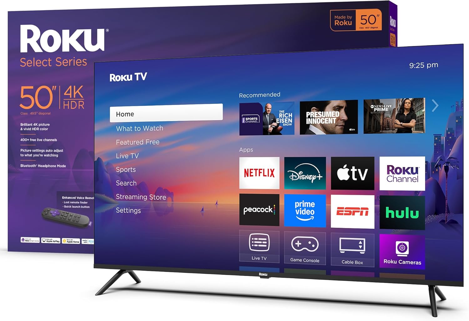 Roku 50 Select Series 4K HDR Smart TV with Voice Remote