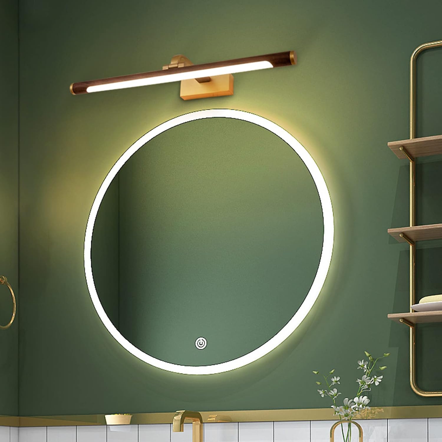 Waschtischbeleuchtung, Badezimmerspiegel-Frontleuchte, verstellbarer Beleuchtungswinkel, LED-Spiegelschrankleuchte, moderne Luxus-Waschtisch-Make-up-Licht, Badbeleuchtung (57 cm, dreifarbiges Licht)