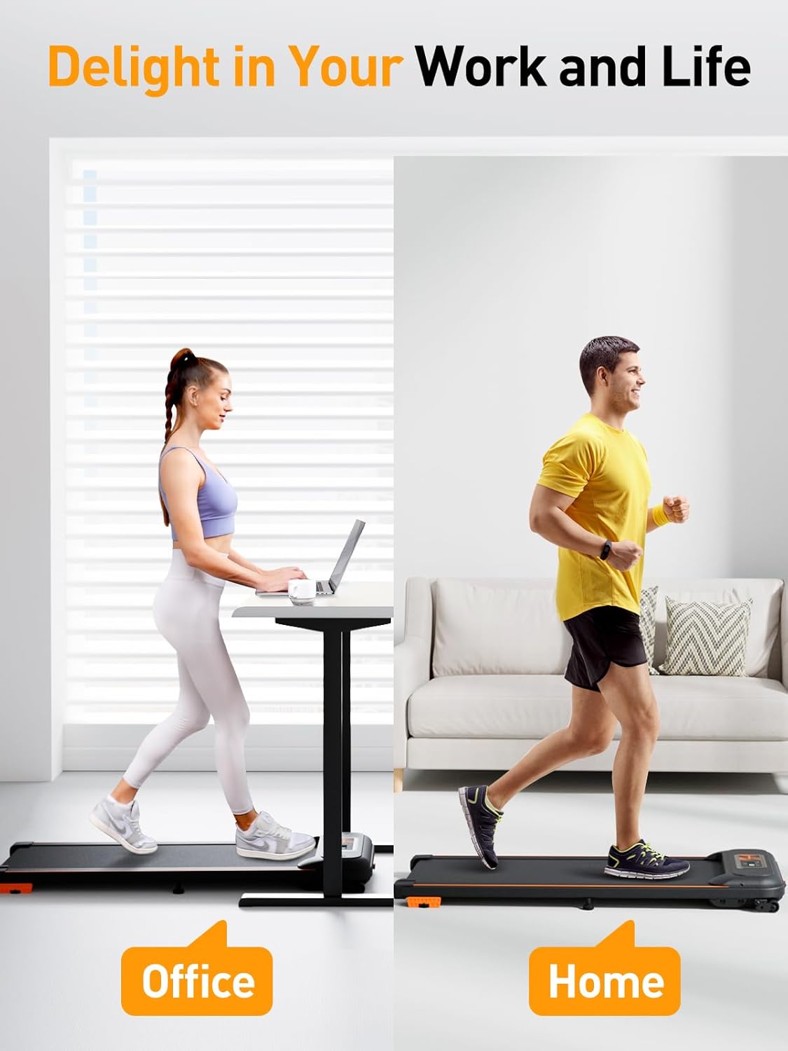 Walking Pad, Laufband für Zuhause, 2,5 PS leiser Motor, schlankes Laufband mit Neigung, 1-6 km/h, LCD-Display, Bluetooth-Lautsprecher, Fernbedienung und App-Steuerung, für Zuhause und Büro