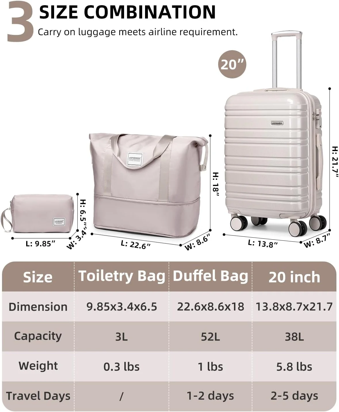 6-piece luggage set, expandable hardshell suitcase set with spinner wheels, lightweight rolling luggage set
