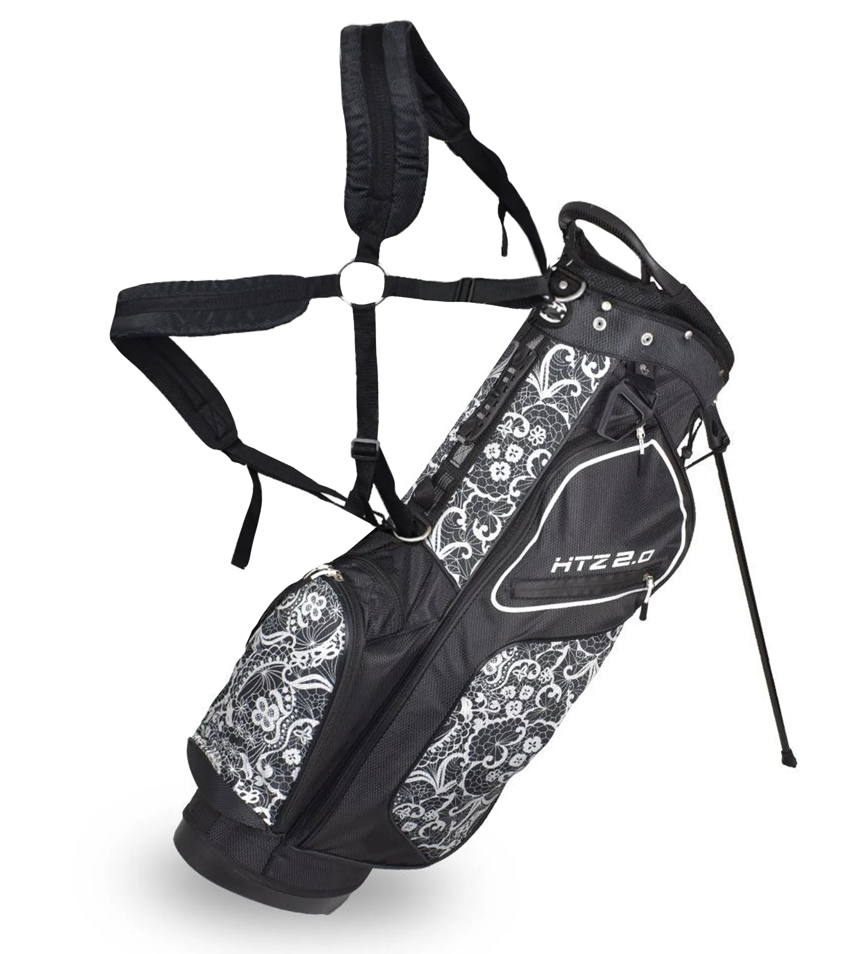 2025 HotZ 2.0 Golf Tas met Steun �C Lace Editie voor Dames (Zwart/Wit)