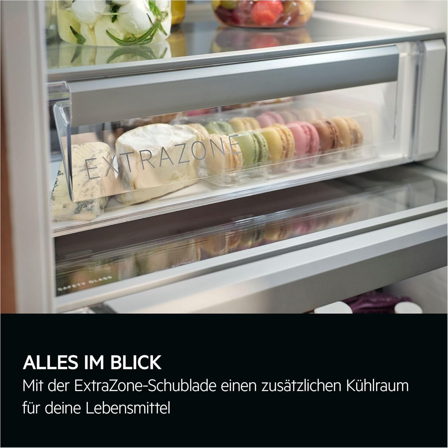 AEG Einbaukühlschrank 178x56 cm, Serie 6000 DynamicAir-gleichmäßige Kühlung je Ebene, 307 L Kühlen, CustomFlex – flexibles Türablagesystem, ExtraZone - zusätzlicher Kühlraum, Festtür, B, TK6FS181B