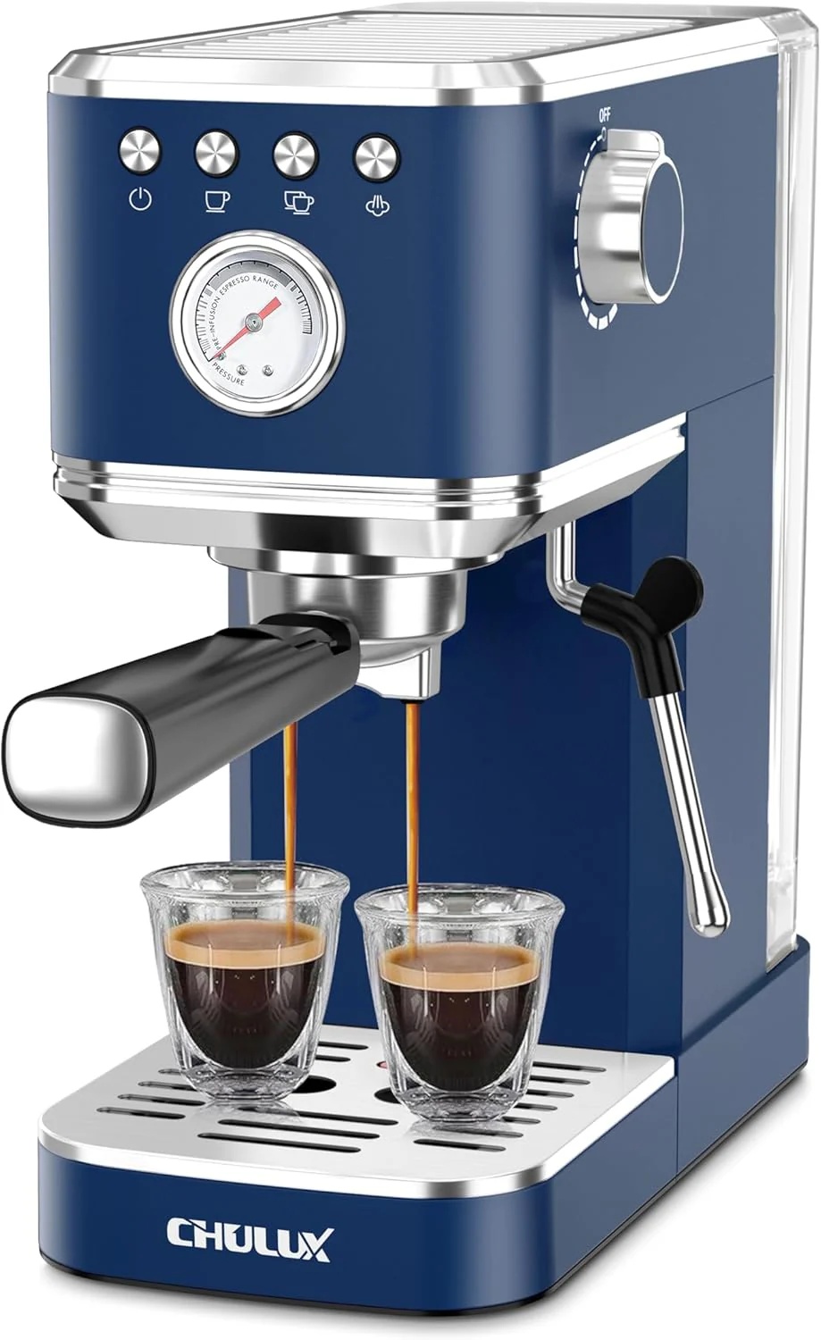 CHULUX Slim Espresso Machine with Milk Frother, 20 Bar Professional Italian Pump Espresso Coffee Machine