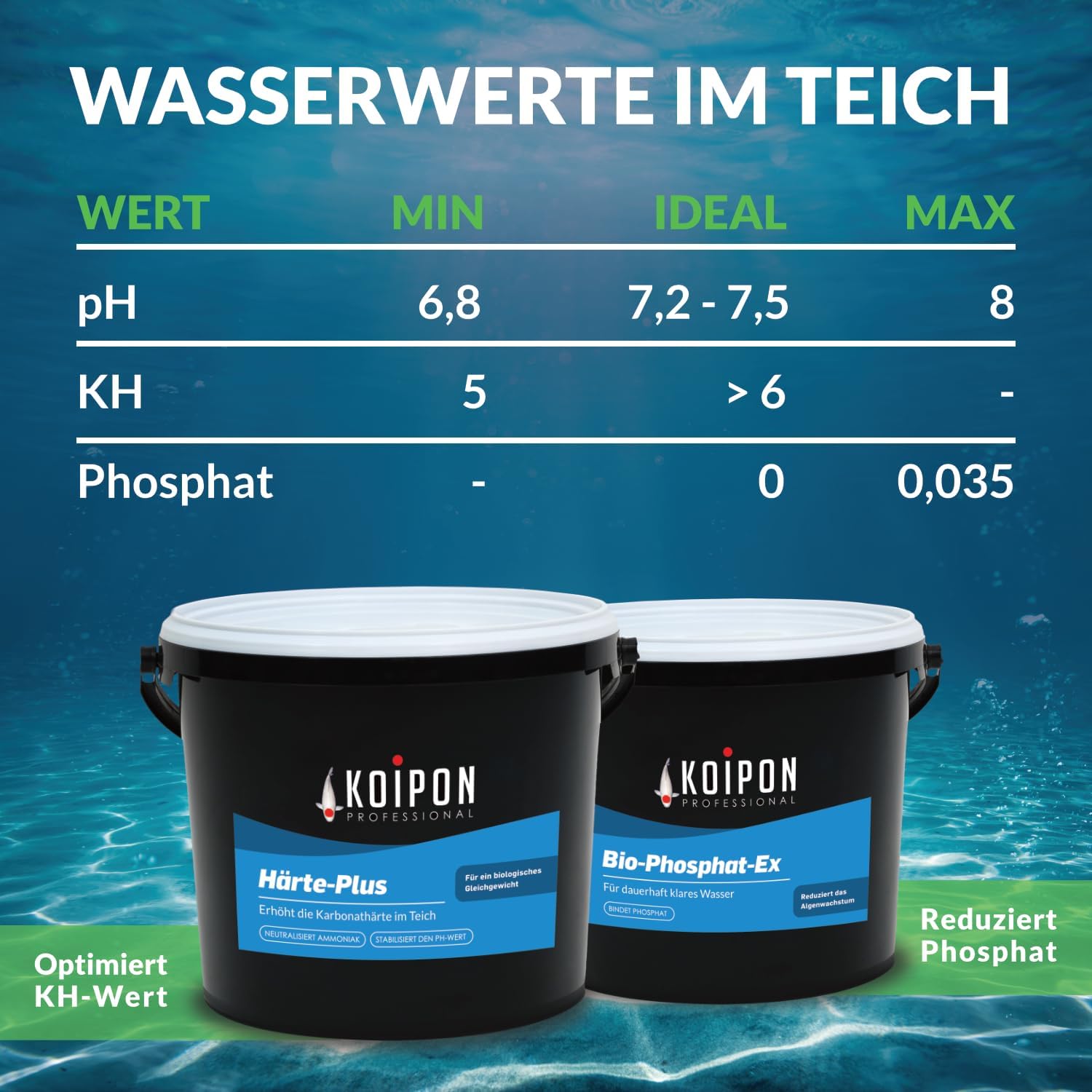 KOIPON Pon-Vital 25 kg, Die 100% biologische Alternative zum Fadenalgenvernichter gegen Algenwachstum und Fadenalgen im Gartenteich