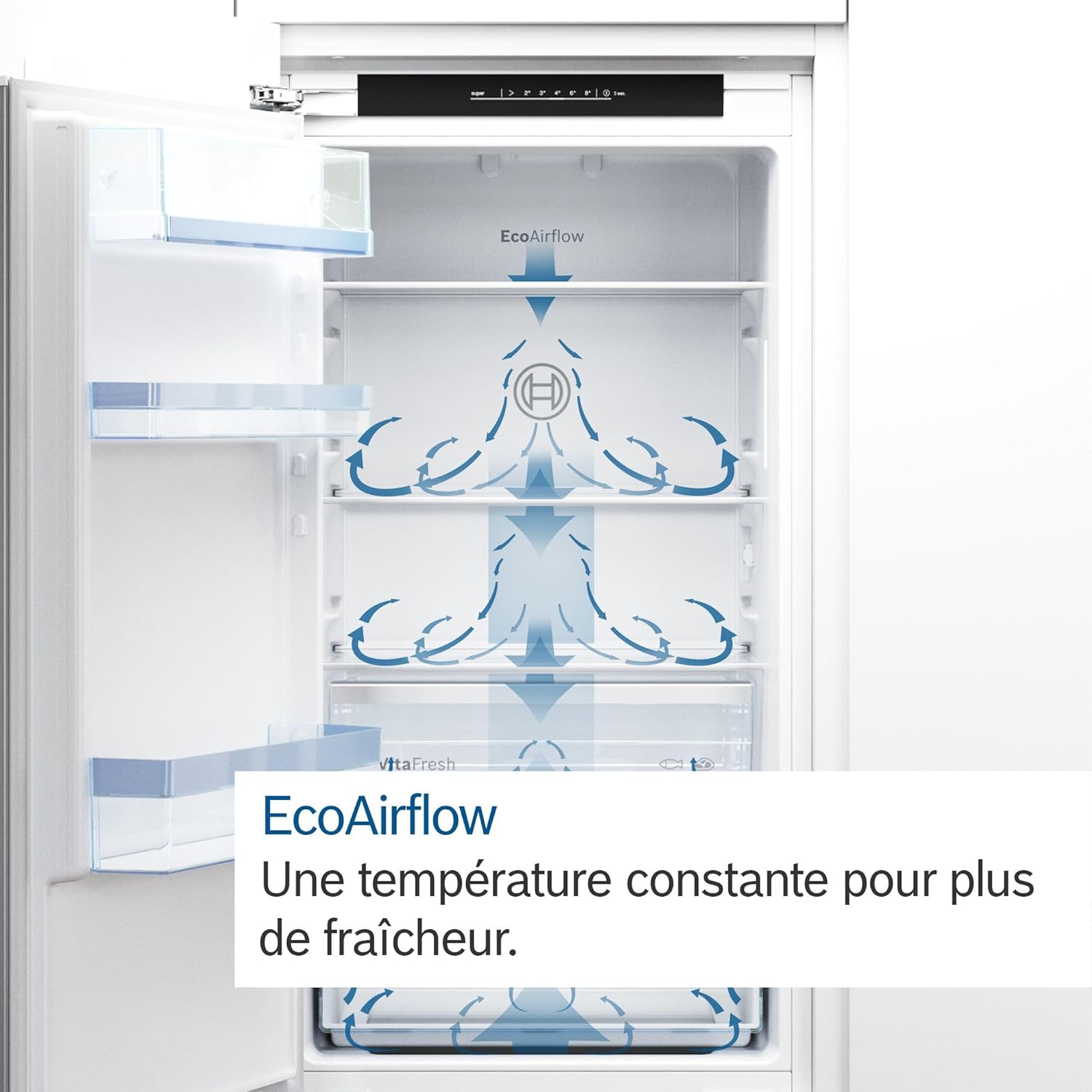 Bosch KIV86VSE0, Série 4, Réfrigérateur congélateur, Encastrable, 177.2 x 54.1 cm, 183 L / 84 L