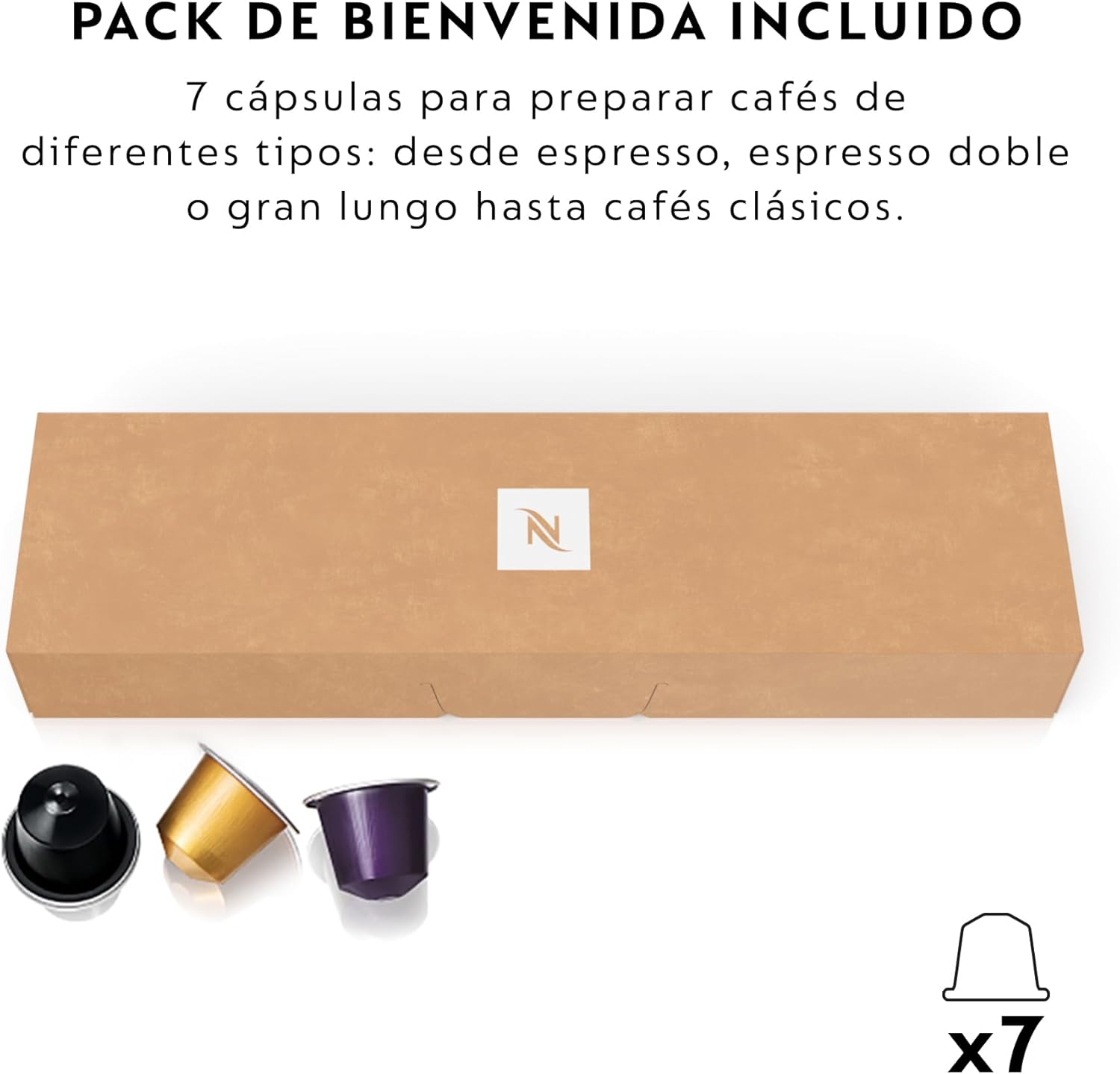 Nespresso De'Longhi Inissia EN80.B - Cafetera monodosis de cápsulas Nespresso, 19 bares, apagado automático, color negro