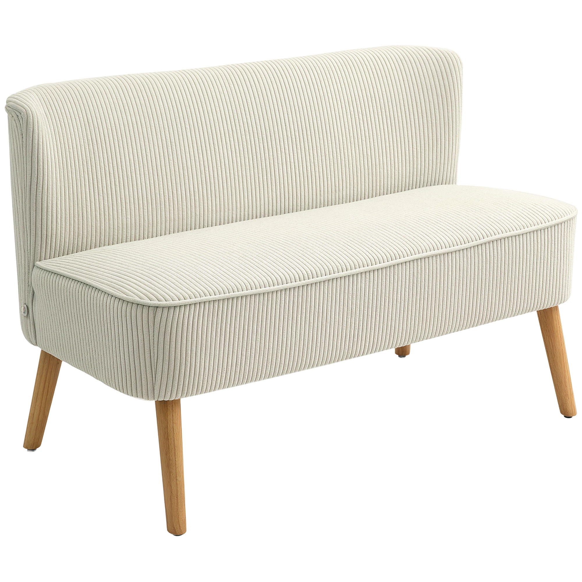 Tweezitsbank, Zachte Bekleding, Onderhoudsvriendelijk, Tot 150 kg Belastbaar, 117 x 56,5 x 77 cm, Cr��me Wit