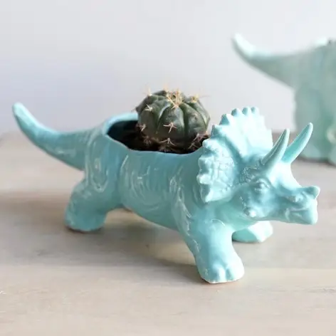 Ceramic Stegosaurus Planter