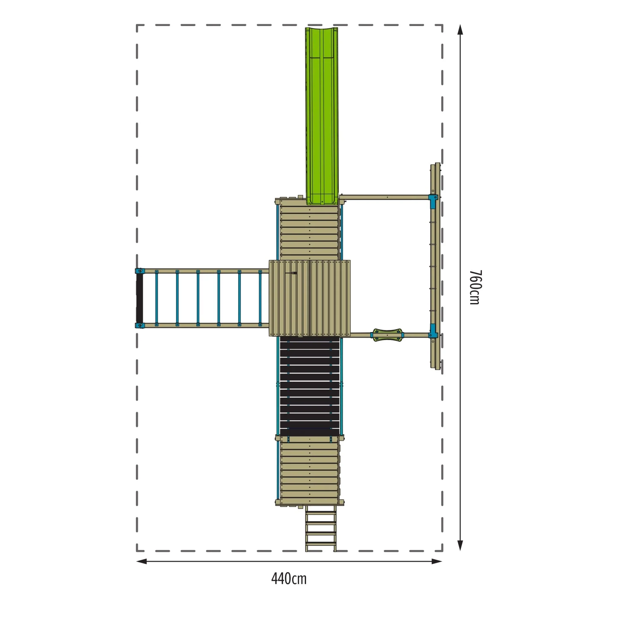 TP Skywood Klimtoren van Hout met Super Wave Glijbaan, Sky Deck, Aap Bars, Skyline met Rapide Schommelstoel en Extra Speeltoren - FSC? Gecertificeerd