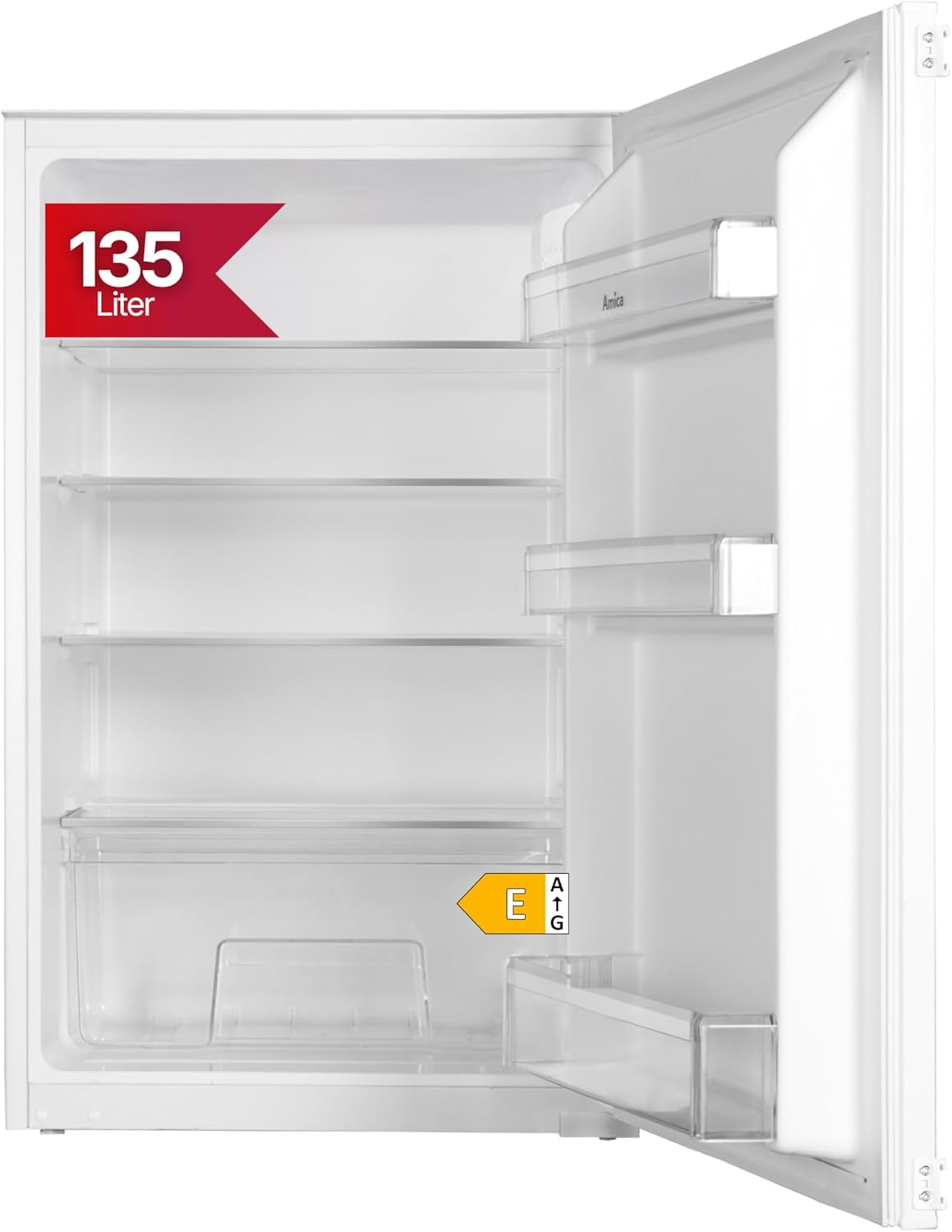 Amica EVKS 16172-1 - Réfrigérateur encastrable - 88 cm - Inverter - Compresseur - Éclairage LED - Alarme d'ouverture de porte - 135 l