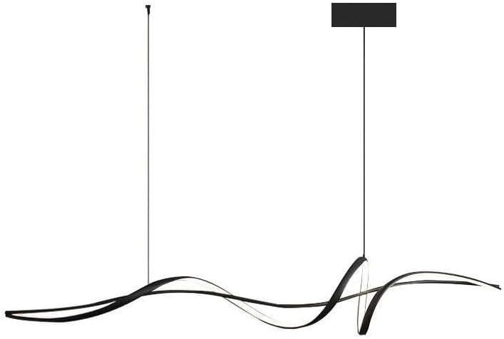 Modern Black LED Linear Pendant Light with Adjustable Length and Dimmable Feature, 120-160cm