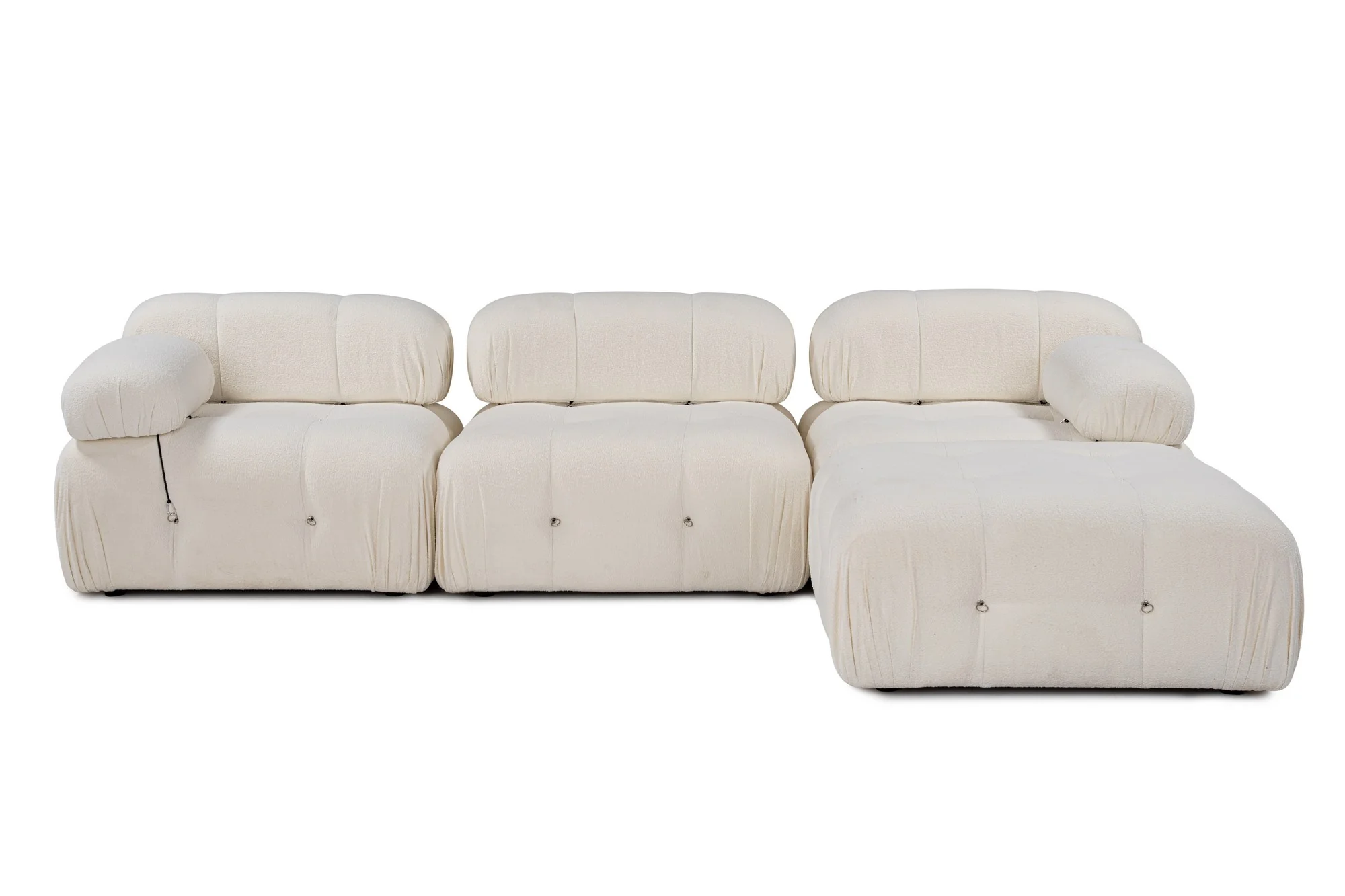 Bubble Beige L1 Ecksofa - Weiss