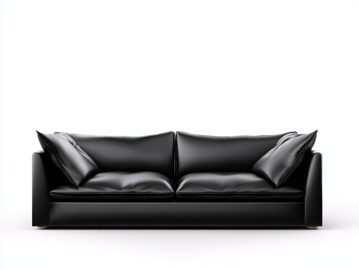 Zweisitzer Sofa Kunstleder 180x85x75 cm - Schwarz - Geeignet für Wohnzimmer - Modernes Design