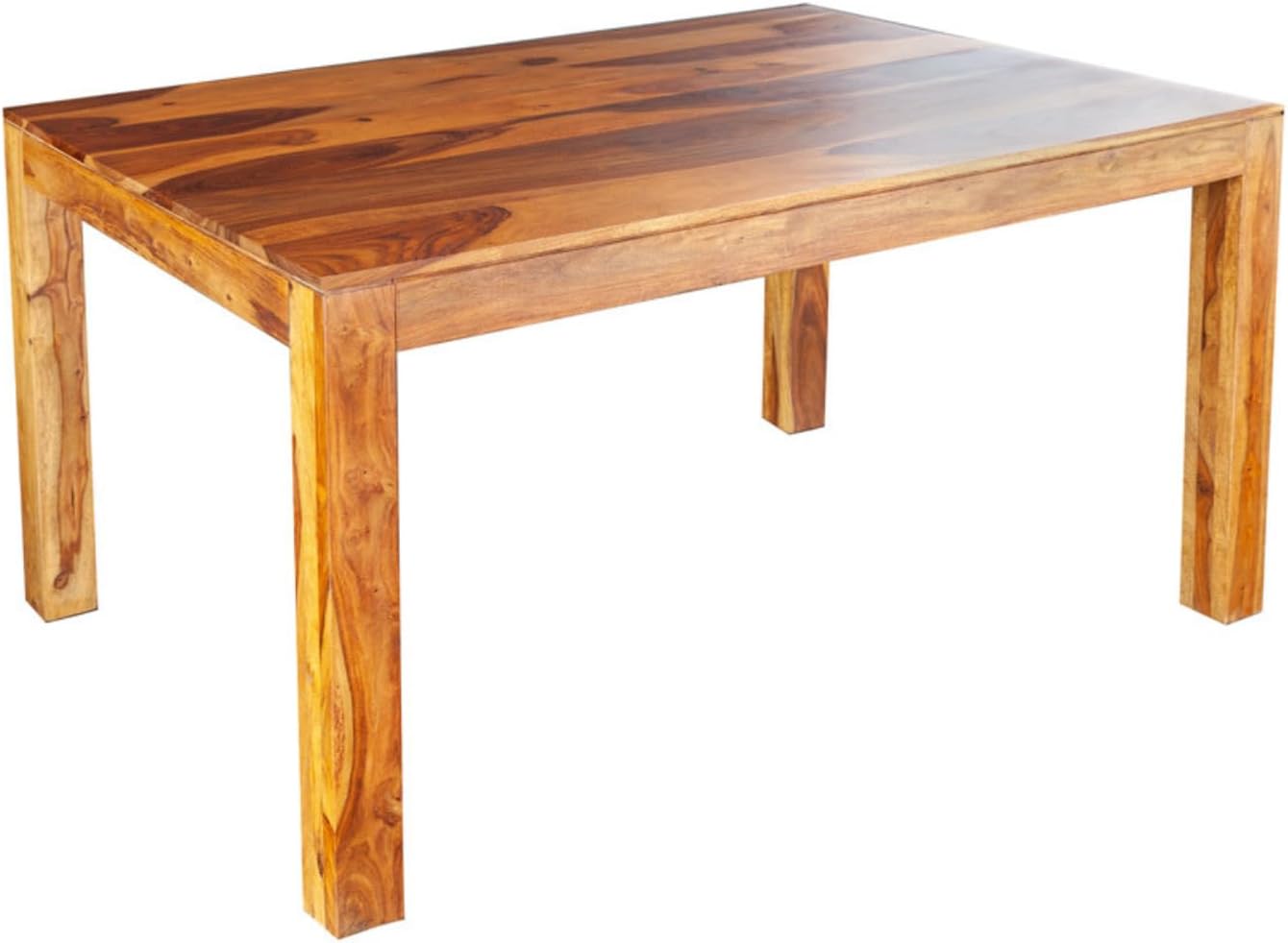 Riess Ambiente Massivholz Esstisch Pure 120cm Natur Stone Finish Sheeshamholz einzigartige Maserung Esszimmertisch Massivholztisch Holztisch Küchentisch