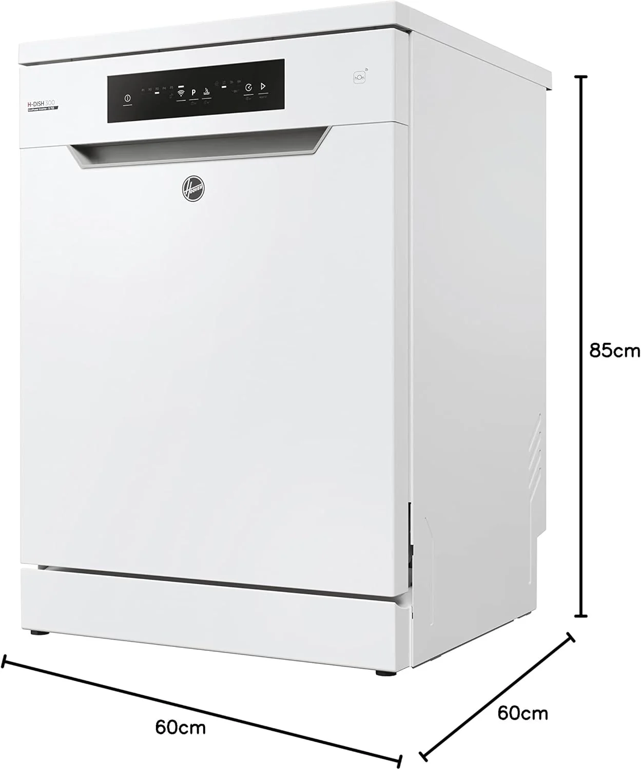 Hoover HF 4C6F0PW vaatwasser; 14 couverts; Vrijstaand, 60 cm breed; Energie-effici?ntieklasse C; Slimme bediening met wifi + bluetooth-technologie