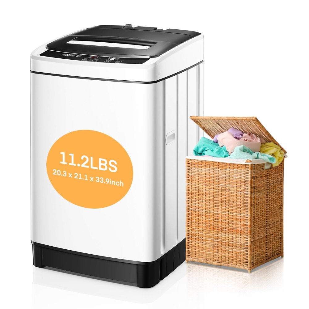 AICOOK Portable Full-Automatic Washing Machine, 1.54 Cu.Ft, 8 Programs, LED Display, Compact Washer & Dryer for Apartments