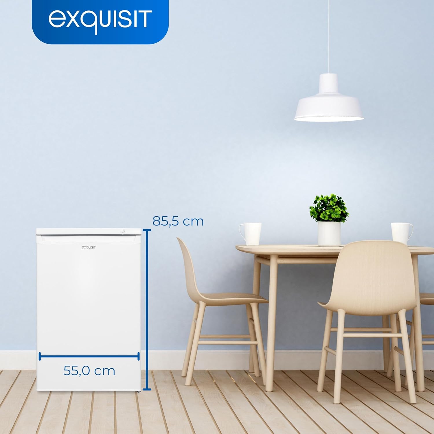 Exquisit Gefrierschrank GS80-040E weiss | Standgerät | 91 l Volumen | Weiß | Gefrieren | Türanschlag wechselbar | Gefrierschubladen