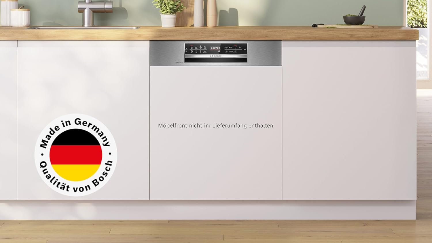 Bosch SMU4ETS08E, Serie 4, Smarter Unterbau-Geschirrspüler 60 cm, Besteckkorb, Spülmaschine mit Programmassistent, besonders Leise, höhenverstellbarer Oberkorb, Automatische Türöffnung, Edelstahl